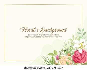 Beautifull Floral Wedding Background Template