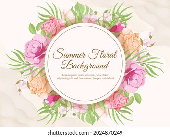Beautifull Floral Wedding Banner Background Template Design