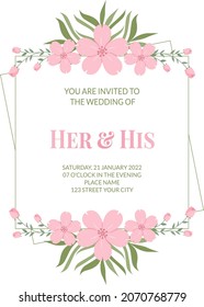 Beautifull Floral Wedding Frame Vector 