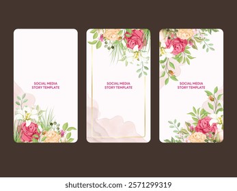 Beautifull Floral Wedding Invitation Vector Template Design
