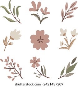 Beautifull Flower Aestethic In Flat Design Illustration