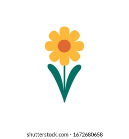 beautifull flower garden spring flat style vector illustration design