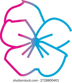 Schöne Blume Farbverlauf Linie Stil Symbol und Illustration. Repräsentant ist die eine gute Pflanze und schöne Blume.