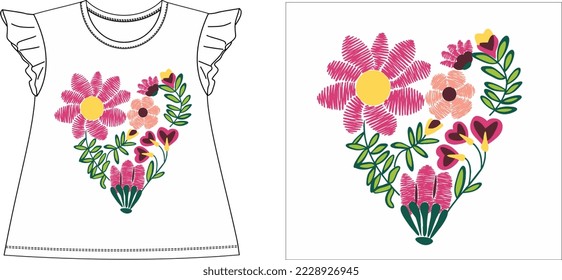 BEAUTIFULL FLOWER t shirt graphic design vector illustration \