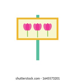 bellas flores en el banner resorte estilo plano ilustración vectorial diseño