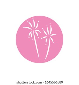 beautifull flowers garden block and line style vector illustration design