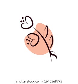 beautifull flowers and leafs garden hand draw style vector illustration design