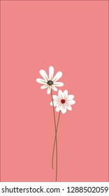 Beautifull flowers with Pink Background Wallpaper