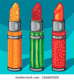 beautifull Fresh Fruits Of Lipstick
