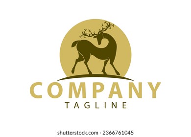 beautifull gold deer vector logo illustration