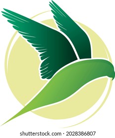 beautifull green bird for your logo company design
