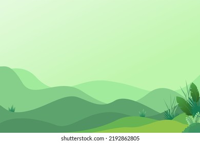 Beautifull Green landscape outdoor illustration vector simple background editable