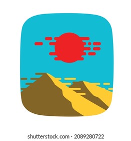 Beautifull landscape drawing flat design 