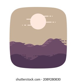 Beautifull landscape drawing flat design 