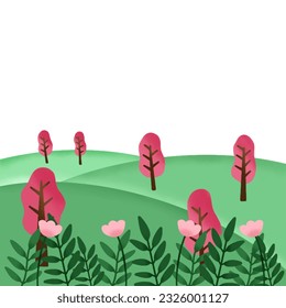 beautifull landscape illustration with transparant background 