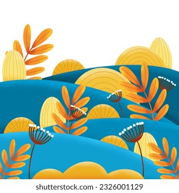 beautifull landscape illustration with transparant background 
