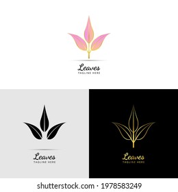 Beautifull Leaves Logo. Luxury and Elegant Design