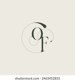beautifull monogram initial elegant line concept OF feminine wedding style letter