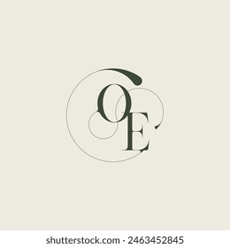 beautifull monogram initial elegant line concept OE feminine wedding style letter