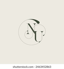 beautifull monogram initial elegant line concept NU feminine wedding style letter