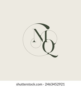 beautifull monogram initial elegant line concept MQ feminine wedding style letter
