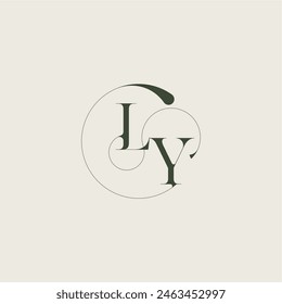 beautifull monogram initial elegant line concept LY feminine wedding style letter