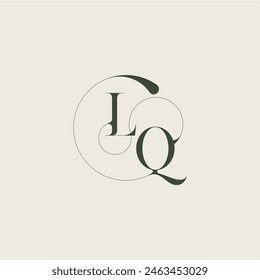 beautifull monogram initial elegant line concept LQ feminine wedding style letter