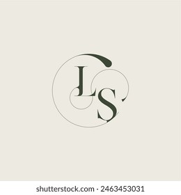 beautifull monogram initial elegant line concept LS feminine wedding style letter