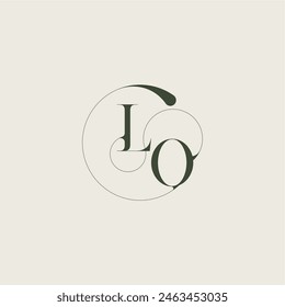 beautifull monogram initial elegant line concept LO feminine wedding style letter