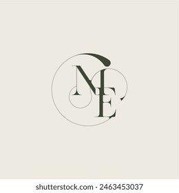 beautifull monogram initial elegant line concept ME feminine wedding style letter