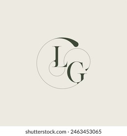 beautifull monogram initial elegant line concept LG feminine wedding style letter