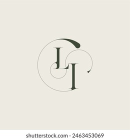 beautifull monogram initial elegant line concept LI feminine wedding style letter