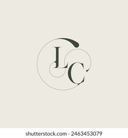 beautifull monogram initial elegant line concept LC feminine wedding style letter