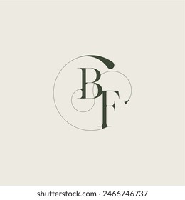 beautifull monogram initial elegant line concept BF feminine wedding style letter