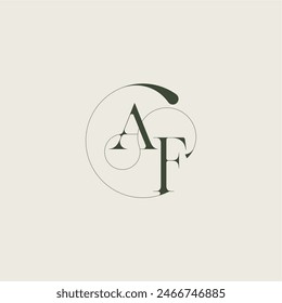 beautifull monogram initial elegant line concept AF feminine wedding style letter