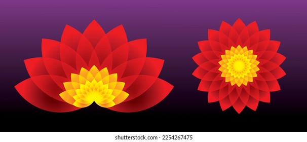 Beautifull red and yellow Flower design with print ready CMYK colors