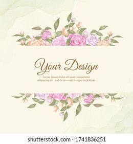beautifull rose wedding invitation card vector design