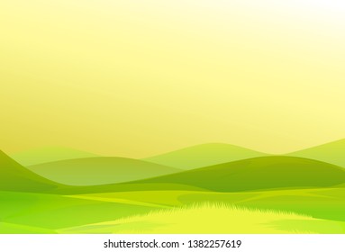 beautifull rural hill, meadow. illustration background