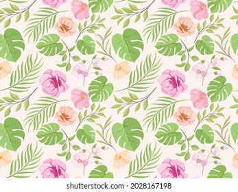 Beautifull Seamless Pattern Design Floral Vector Template