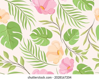 Schöne, nahtlose Muster-Design, florale Vektorvorlage