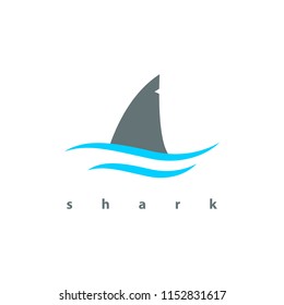 Beautifull sharks logo for sea club in simple flat design. Professional template