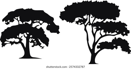 Beautifull tree silhouette Vector illustration, tree silhouette is perfect for landscape design bundle, silhouette vector.