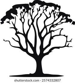 Beautifull tree silhouette Vector illustration, tree silhouette is perfect for landscape design bundle, silhouette vector.