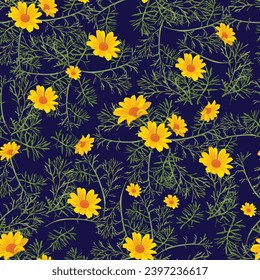 beautifull yellow daisy seamless pattern