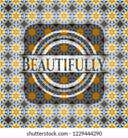 Beautifully arabic style emblem. Arabesque decoration.