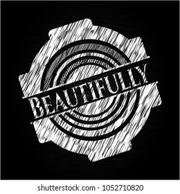 Beautifully chalkboard emblem written on a blackboard