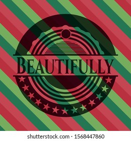 Beautifully christmas emblem background. Vector Illustration. Detailed.