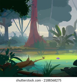 A beautifully colored surreal landscape