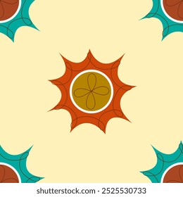A Beautifully Colorful Sun Styled Pattern is beautifully displayed on a Soft and Gentle Background