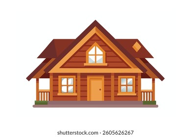 Beautifully Constructed Timber House Illustration